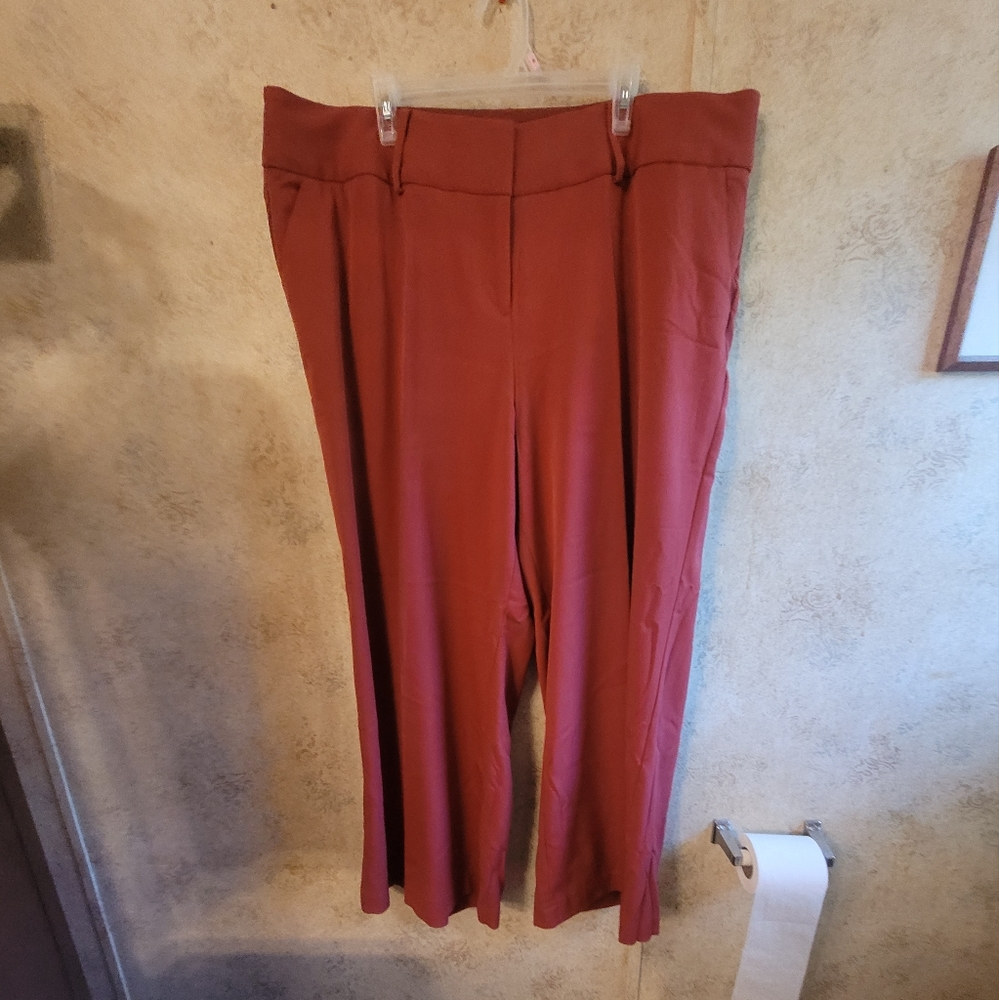 Lane Bryant Burnt Orange Wide Leg Trousers